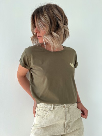 T-shirt Coeur - Khaki