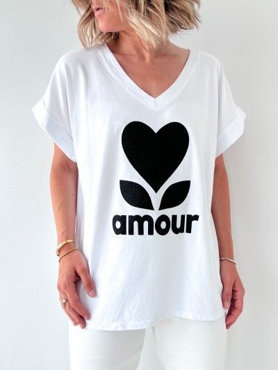 T-shirt blanc Amour