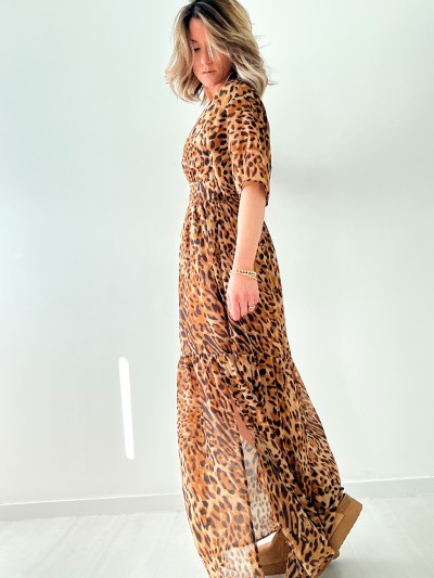 Kleid Gé voile - Leopard