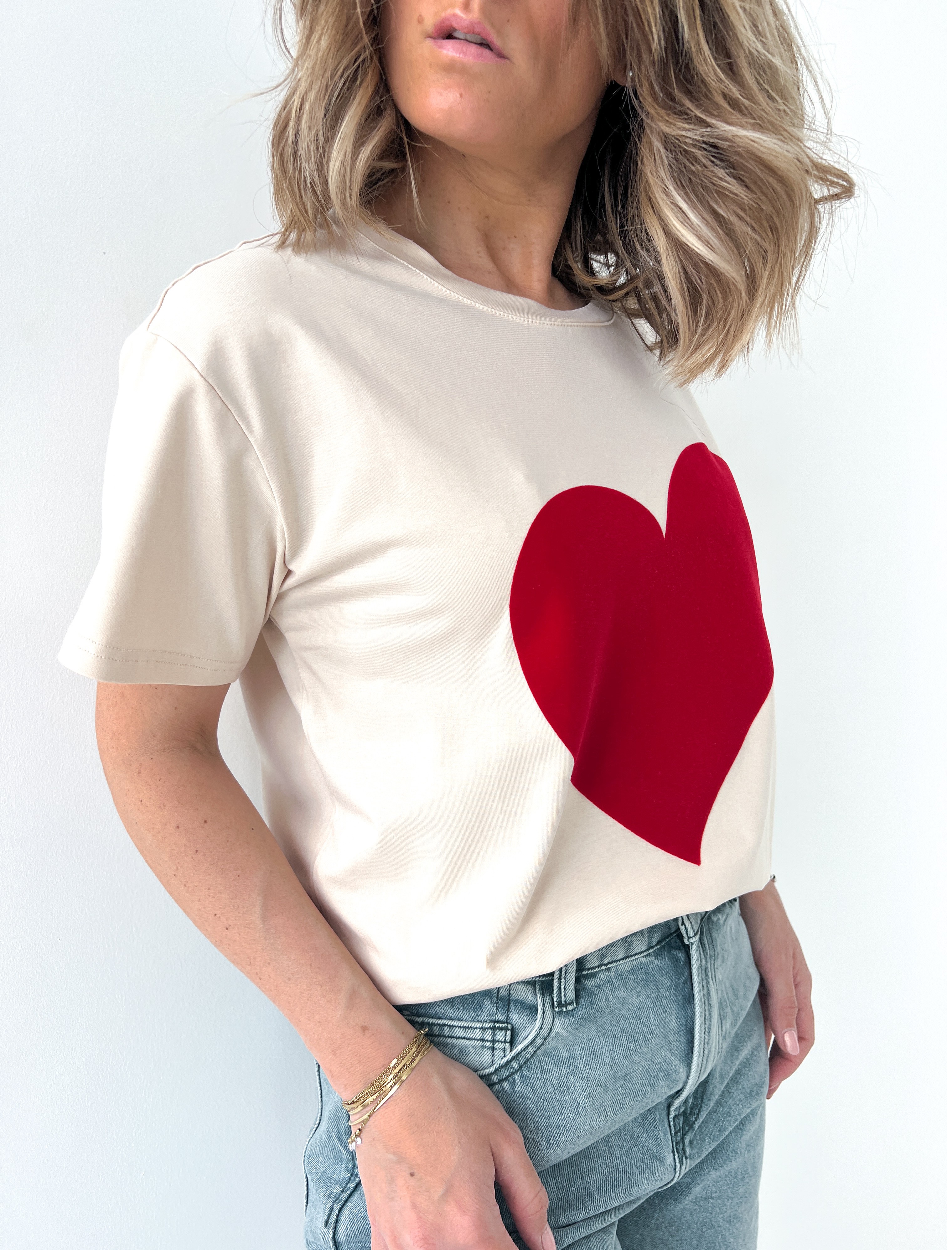 T-Shirt Coeur velour