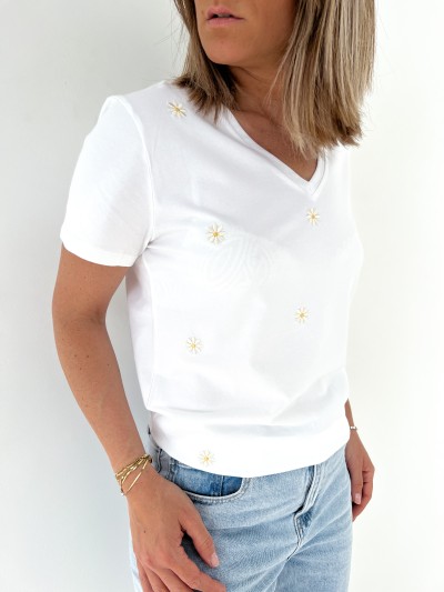 T-shirt margriet - Wit