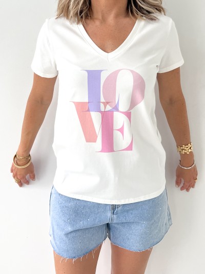 T-shirt Love - Blanc
