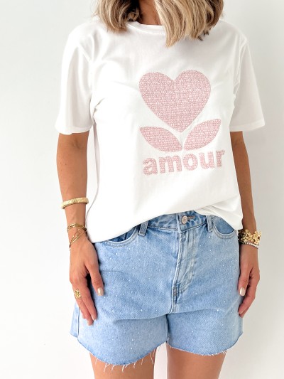 T-Shirt Amour - Rose