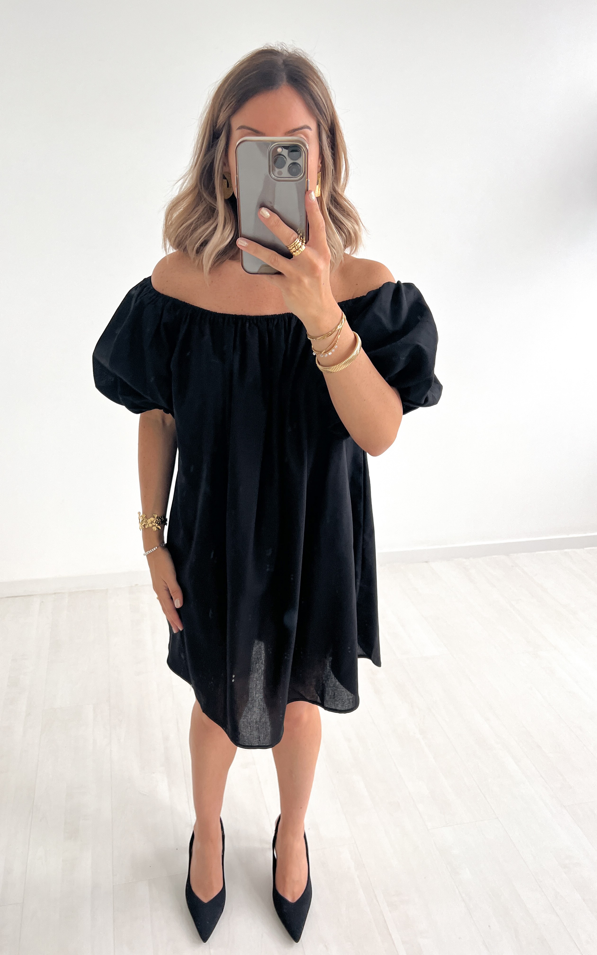 Robe noire en coton