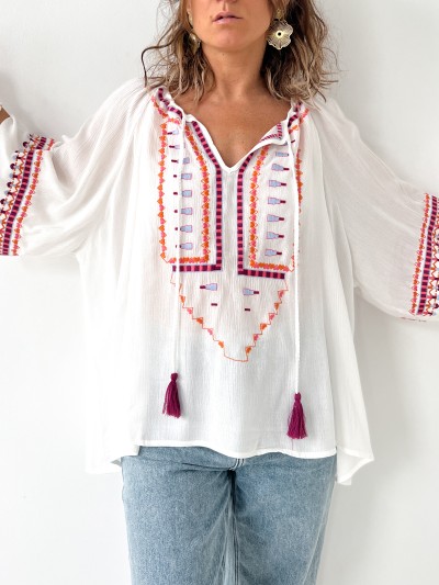 Blouse Lila - Blanc