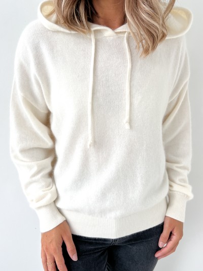 Capuche elle Pullover - Ecru