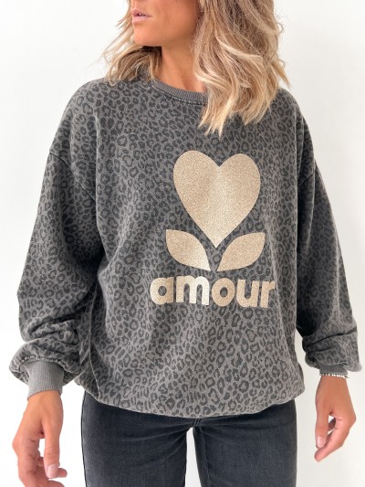 Sweat / Pull Amour Léopard