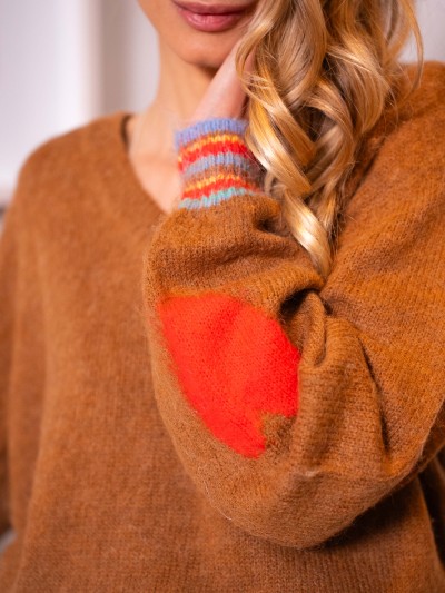 Pull Coeur Tendre - Camel