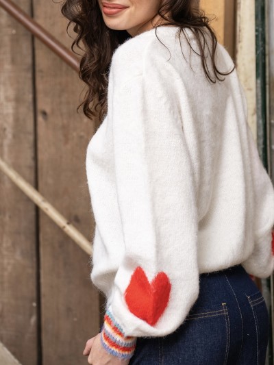 Pull Coeur Tendre - Blanc