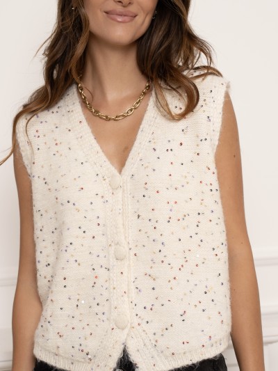 Gilet Confetti Glam - Creme