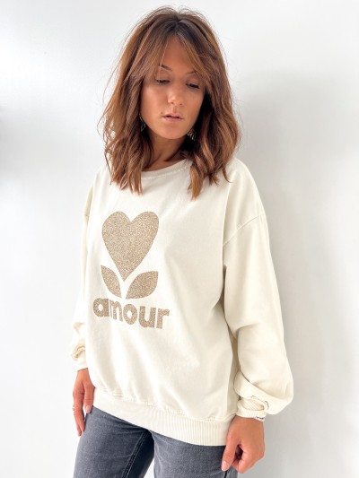 Sweat / Pull Amour - Ecru 