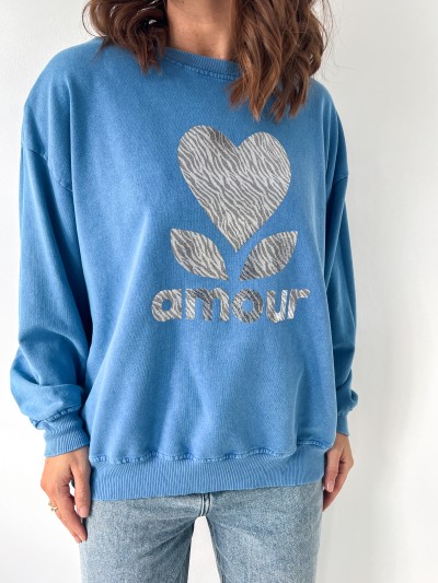 Sweat / Pull Amour - Bleu bic