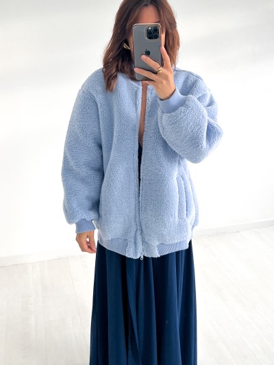 gilet Teddy bleu - Bleu Ciel