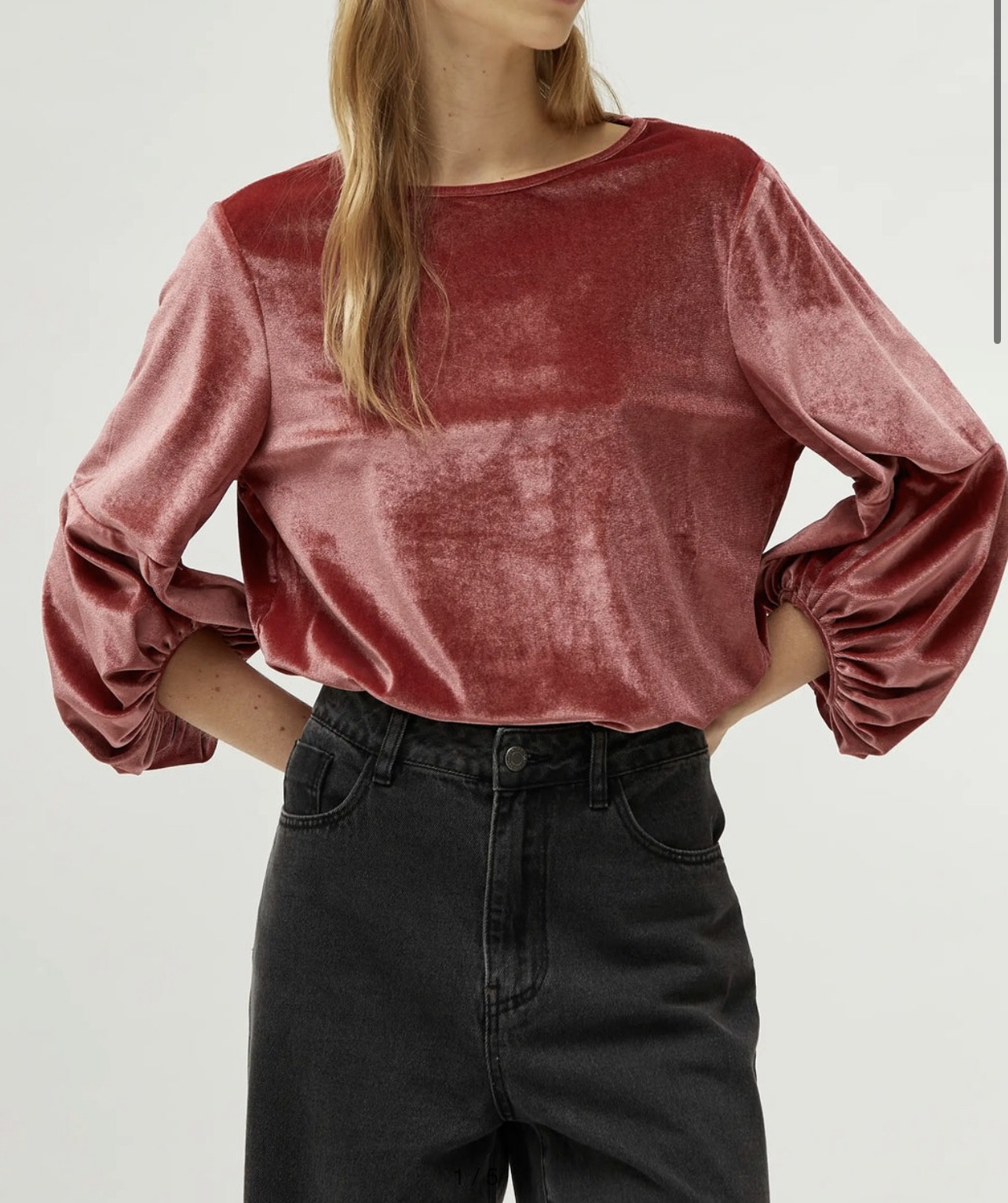 Blouse / Haut en velours à manches bouffantes Compania Fantastica