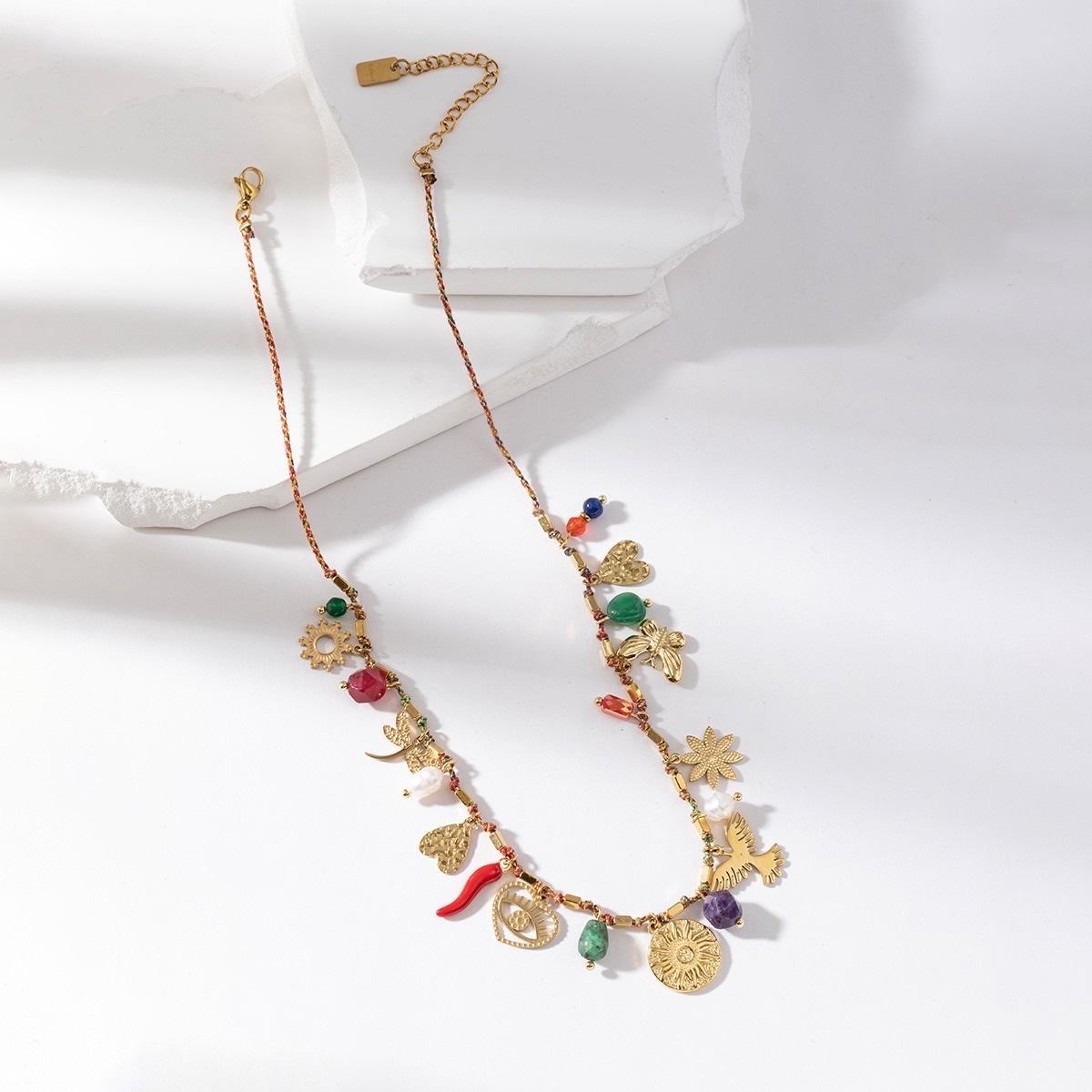 Collier en Acier Breloque multi