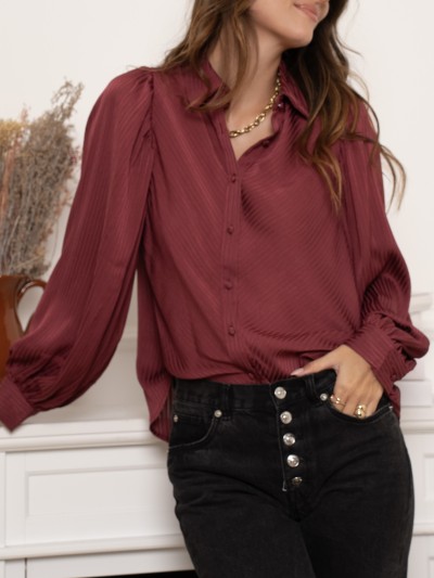 chemise voile uni - bordeaux 