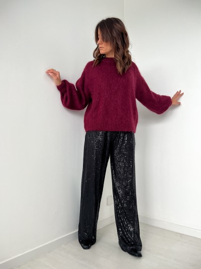 Pull mohair - bordeaux 