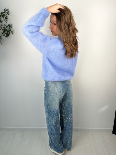 Jeans Anaé fils Strass - Bleu