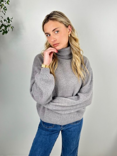 Pull col roulé Romy - Gris...