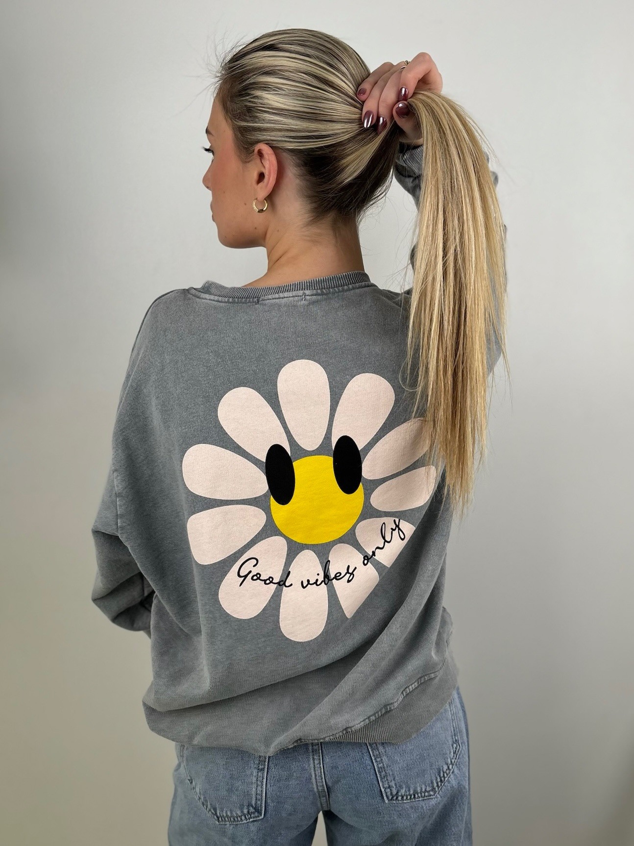 Sweat Oversize Good Vibes Daisy - 100% Coton