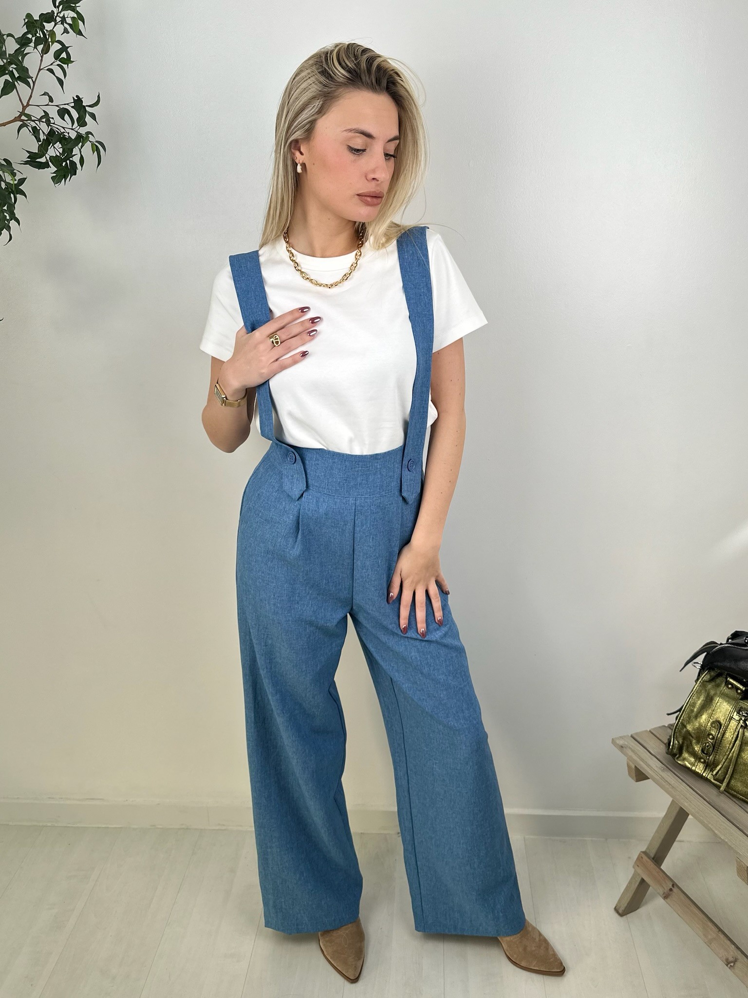 Pantalon à bretelles Détachable - Chic et décontracté