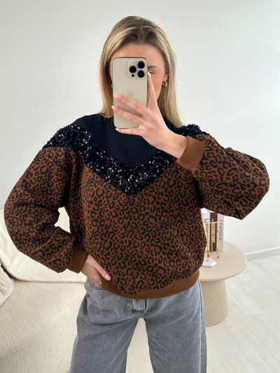 Pull Léo V avec sequin