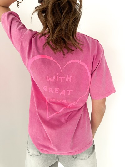 T-shirt With Great Love - Rose